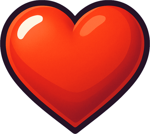 Kalp 3d.
In-Game asset.  2d.  High contrast.  No shadows