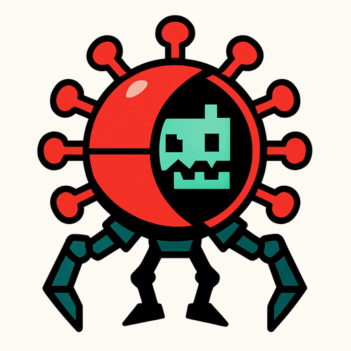robot virüs.
In-Game asset.  2d.  High contrast.  No shadows