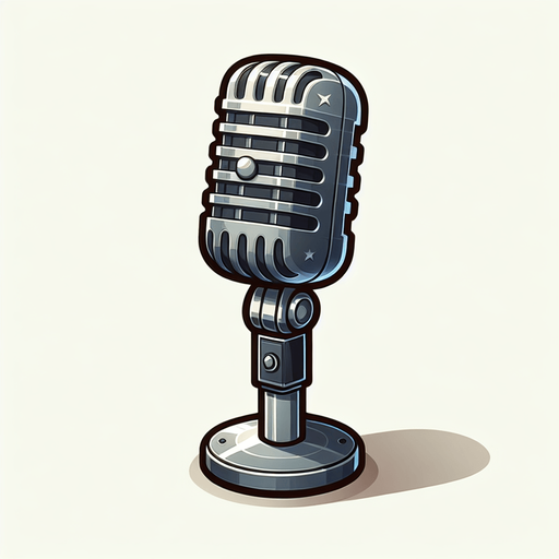 Cartoon classical microphone.
Single Game Texture.  In-Game asset.  2d.  Blank background.  High contrast.  No shadows