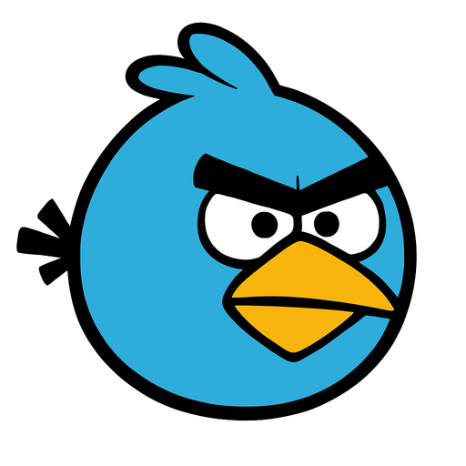 Angry birds blue bird.
In-Game asset.  2d.  High contrast.  No shadows