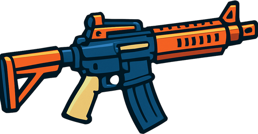 rifle.
In-Game asset.  2d.  High contrast.  No shadows