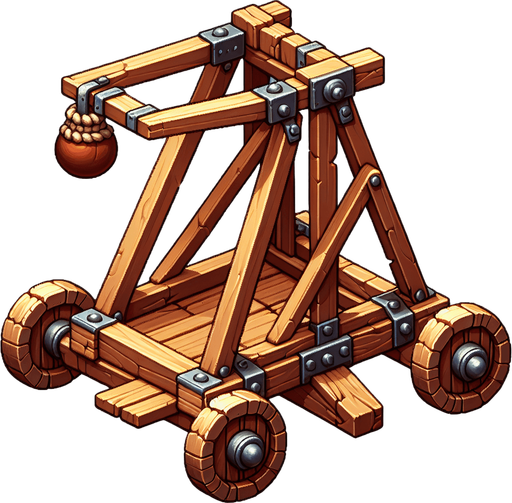 Mancınık.
Single Game Texture. In-Game asset. 2d. Blank background. High contrast. No shadows.