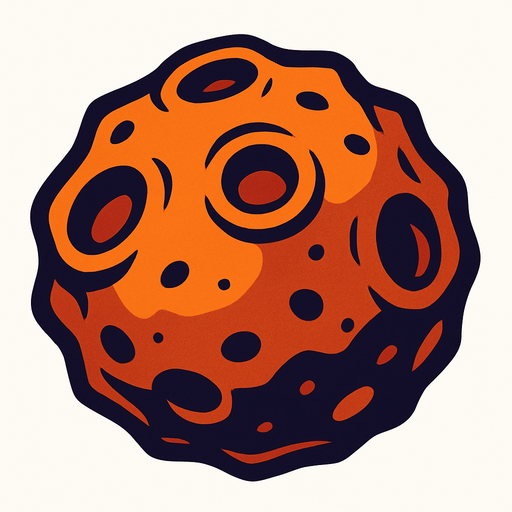 Asteroide.
In-Game asset.  2d.  High contrast.  No shadows