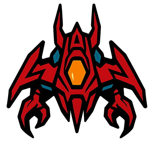 enemy space ship.
In-Game asset.  2d.  High contrast.  No shadows