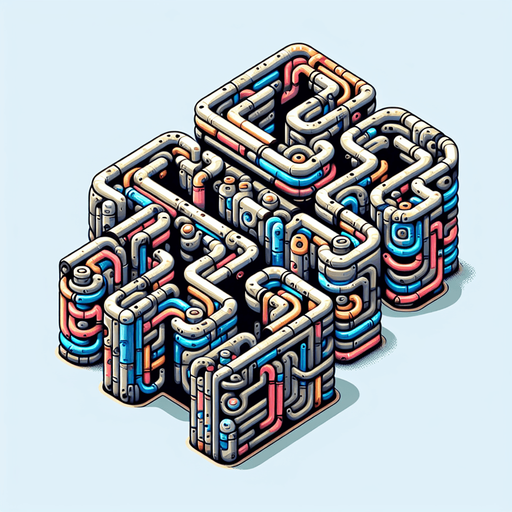 Text "Maze" written with pipe.

2020's mobile games style