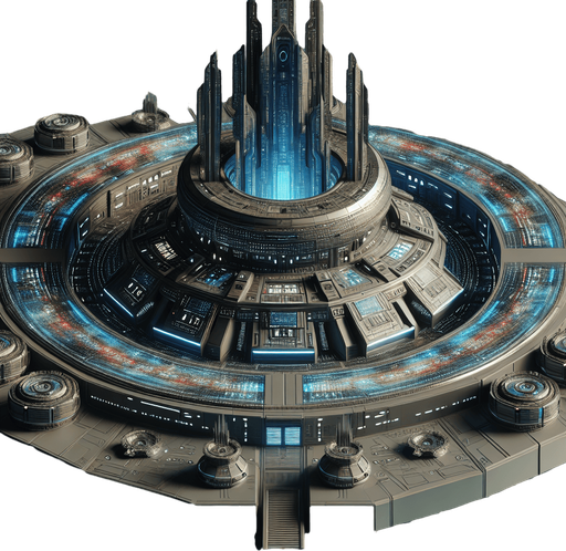 a high tech alien command base.
Single Game Texture.  In-Game asset.  2d.  Blank background.  High contrast.  No shadows