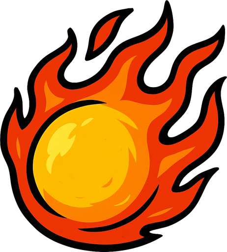 Alev topu.
In-Game asset.  2d.  High contrast.  No shadows