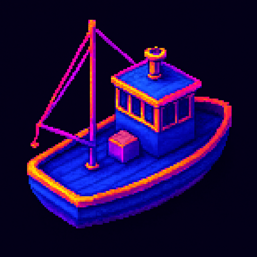 This same boat 3/4 top view facing south.