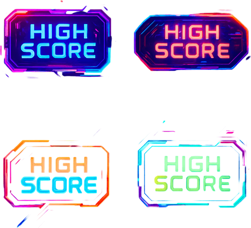 'High Score' buttons. cyberpunk. abstract. Futuer. different colors. HD colors
