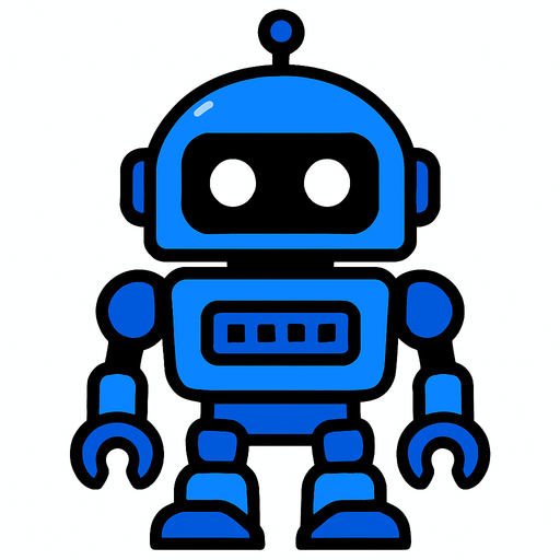 Blue semibot.
In-Game asset.  High contrast.  No shadows