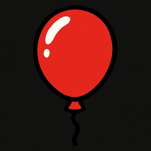 Red Balloon.
In-Game asset.  2d.  High contrast.  No shadows