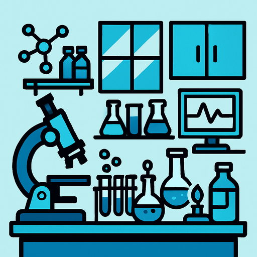 Laboratuvar.
In-Game asset.  2d.  High contrast.  No shadows