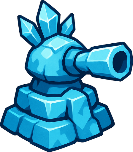Ice turret.
In-Game asset.  2d.  High contrast.  No shadows
