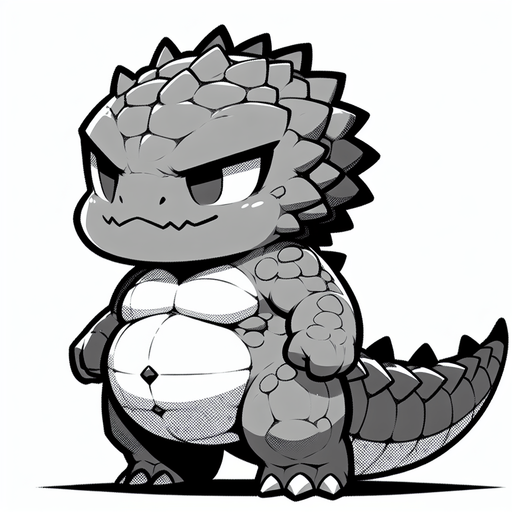 chibi fat bowser left pose.
Single Game Texture.  In-Game asset.  2d.  Blank background.  High contrast.  No shadows