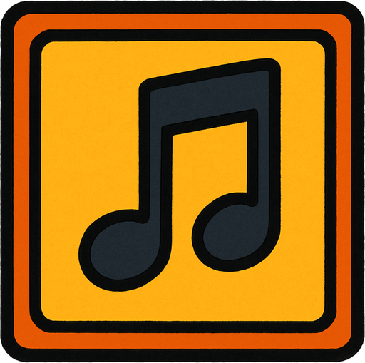 A "single" tile of musical note 🎵.
In-Game asset.  2d.  High contrast.  No shadows