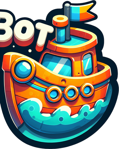 a colorful, cartoon style boat with an orange and blue color scheme. the boat has a small flag on top, round windows and a curved hull , with the BOAT text on it with bold letters. the design is vibrant, playful and optimized for a mobile game.
Single Game Texture.  In-Game asset.  2d.  Blank background.  High contrast.  No shadows
