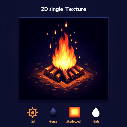 yanan kütük.
Single Game Texture. In-Game asset. 2d. Blank background. High contrast. No shadows.