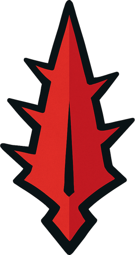 Red thorn pointed.
In-Game asset.  2d.  High contrast.  No shadows
