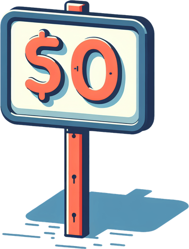 write 50$ on a sign.
no shadow, 2D