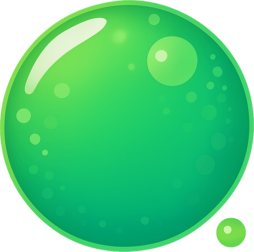 Green bubble with frutiger aero effects 
. No background. Transparent background. Blank background. No shadows. 2d. In-Game asset. flat