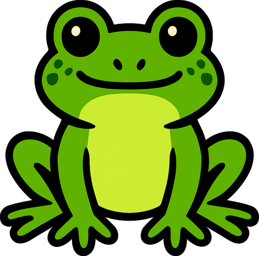 Frog.
In-Game asset.  2d.  High contrast.  No shadows