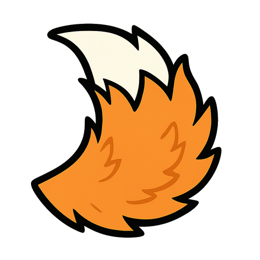 fluffy tail.
In-Game asset.  2d.  High contrast.  No shadows