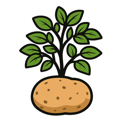 potato growth stage final.
In-Game asset.  2d.  High contrast.  No shadows