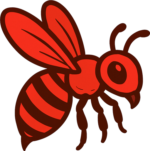 Abeille rouge.
In-Game asset.  2d.  High contrast.  No shadows