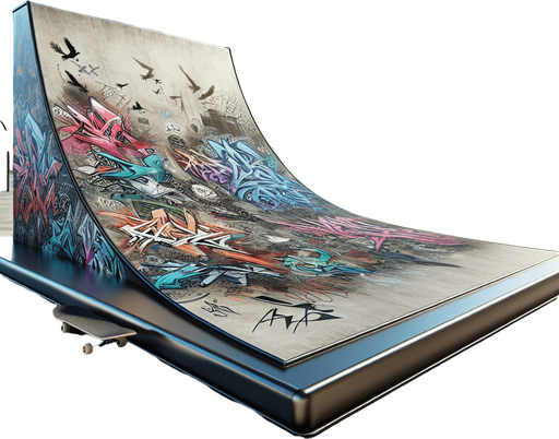 Skateboard ramp side view