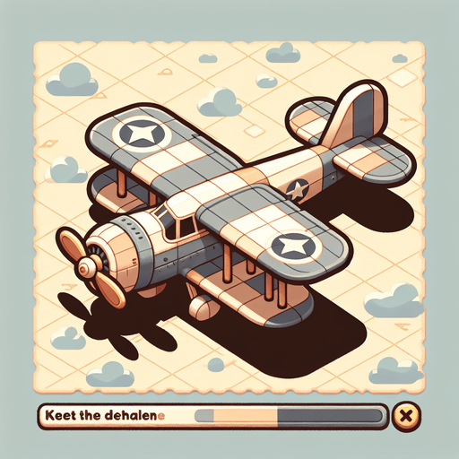 A small airplane.
Single Game Texture. In-Game asset. 2d. Blank background. High contrast. No shadows.