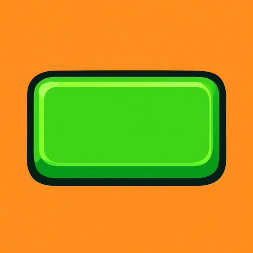 Green button rectangle.
In-Game asset.  2d.  High contrast.  No shadows