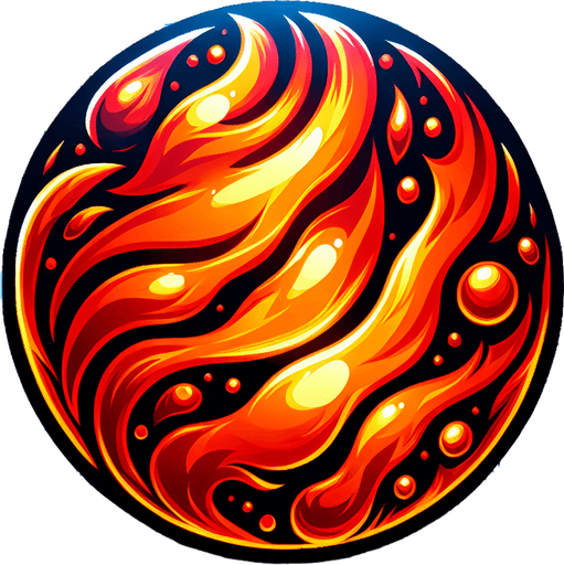 Fire ball. Bubble shooter game. Thin black outline..
Single Game Texture. In-Game asset. 2d. Blank background. High contrast. No shadows.
