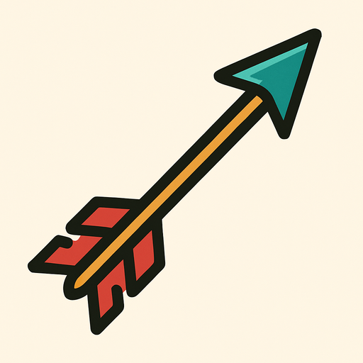 single arrow image.
In-Game asset.  2d.  High contrast.  No shadows