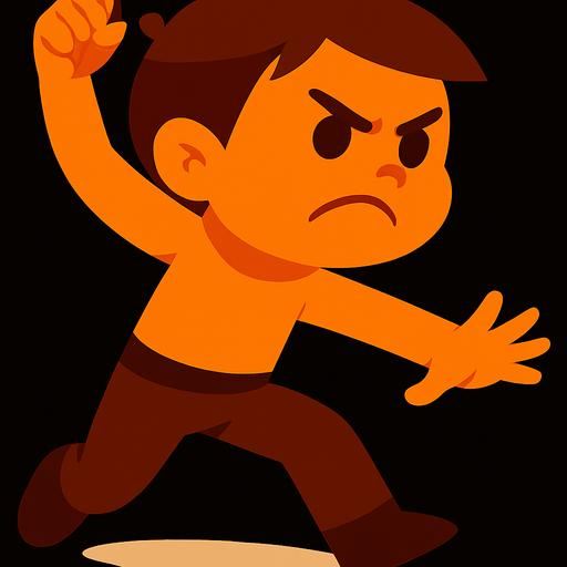 bire bir aynı çocuk taş fırlatma posizyonunda elinde taş olmasın ama