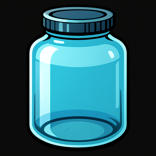 Enorme Récipient transparent.
In-Game asset.  2d.  High contrast.  No shadows