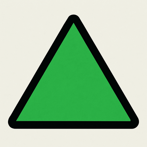 Bana yeşil bir üçgen yap.
In-Game asset.  2d.  High contrast.  No shadows