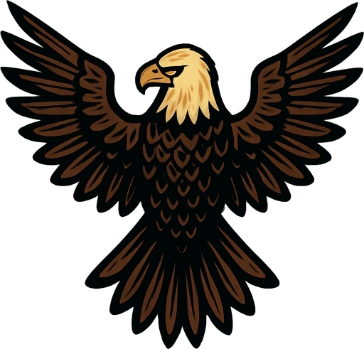 an eagle seen from top.
In-Game asset.  2d.  High contrast.  No shadows