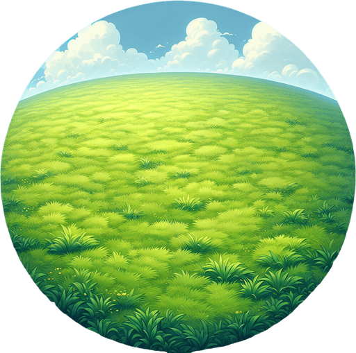 overview of a grass field.
Single Game Texture.  In-Game asset.  2d.  Blank background.  High contrast.  No shadows