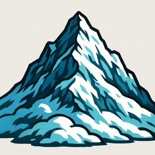 karlı büyük dağ..
In-Game asset.  2d.  High contrast.  No shadows