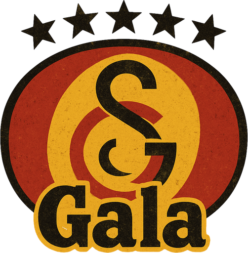 Galatasaray logosuna benzer bir logo oluştur "Gala" yazsın . Üstünde de 5 yıldız olsun . retro temada olsun ..
In-Game asset.  2d.  High contrast.  No shadows