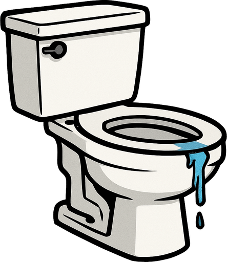 Make a toilet with a small bit of water leaking of the side.
In-Game asset.  2d.  High contrast.  No shadows. Realistic
