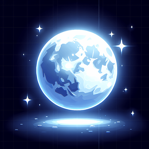 shining moon.
Single Game Texture.  In-Game asset.  2d.  Blank background.  High contrast.  No shadows