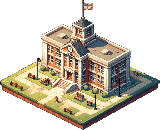 school.
Single Game Texture. In-Game asset. 2d. Blank background. High contrast. No shadows.