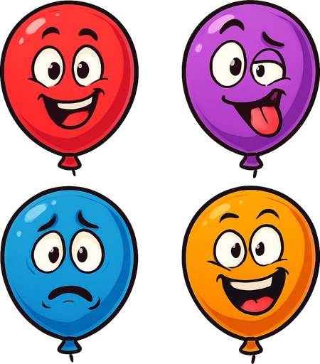 Make funny faces on Balloon and make it more colorful in different colors.
In-Game asset.  2d.  No shadows