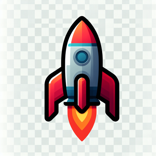 Ракета.
Single Game Texture. In-Game asset. 2d. Blank background. High contrast. No shadows.