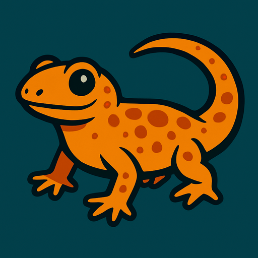 Orange salamander.
In-Game asset.  2d.  High contrast.  No shadows