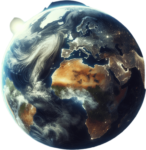 Space scene with full earth (europe and africa side).
High definition