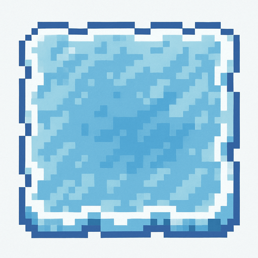Make a 2D top down pixelated flat image of ice.
In-Game asset.  2d.  High contrast.  No shadows