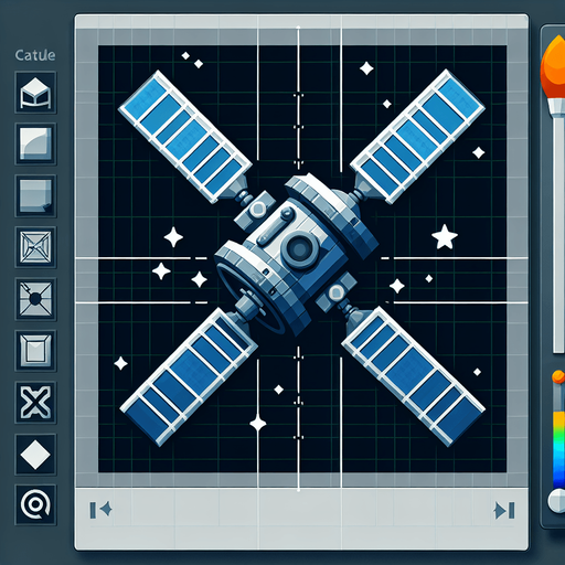 uzay uydusu.
Single Game Texture. In-Game asset. 2d. Blank background. High contrast. No shadows.
