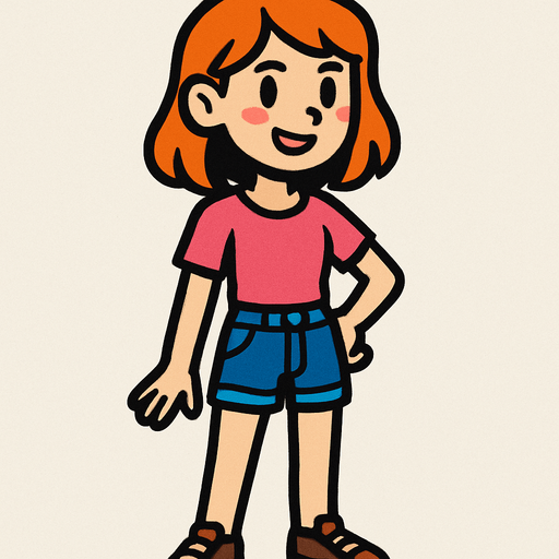 teen girl.
In-Game asset.  2d.  High contrast.  No shadows